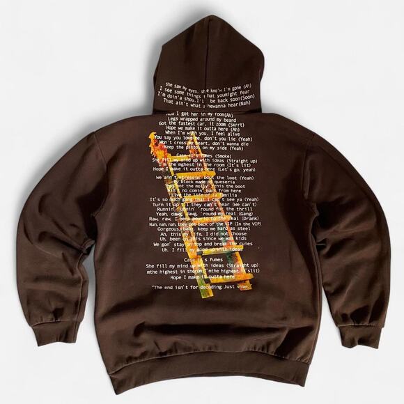 Brown Travis Scott Highest In The Room Not For Decoding Hoodie - size xxl - Picture 2 of 6